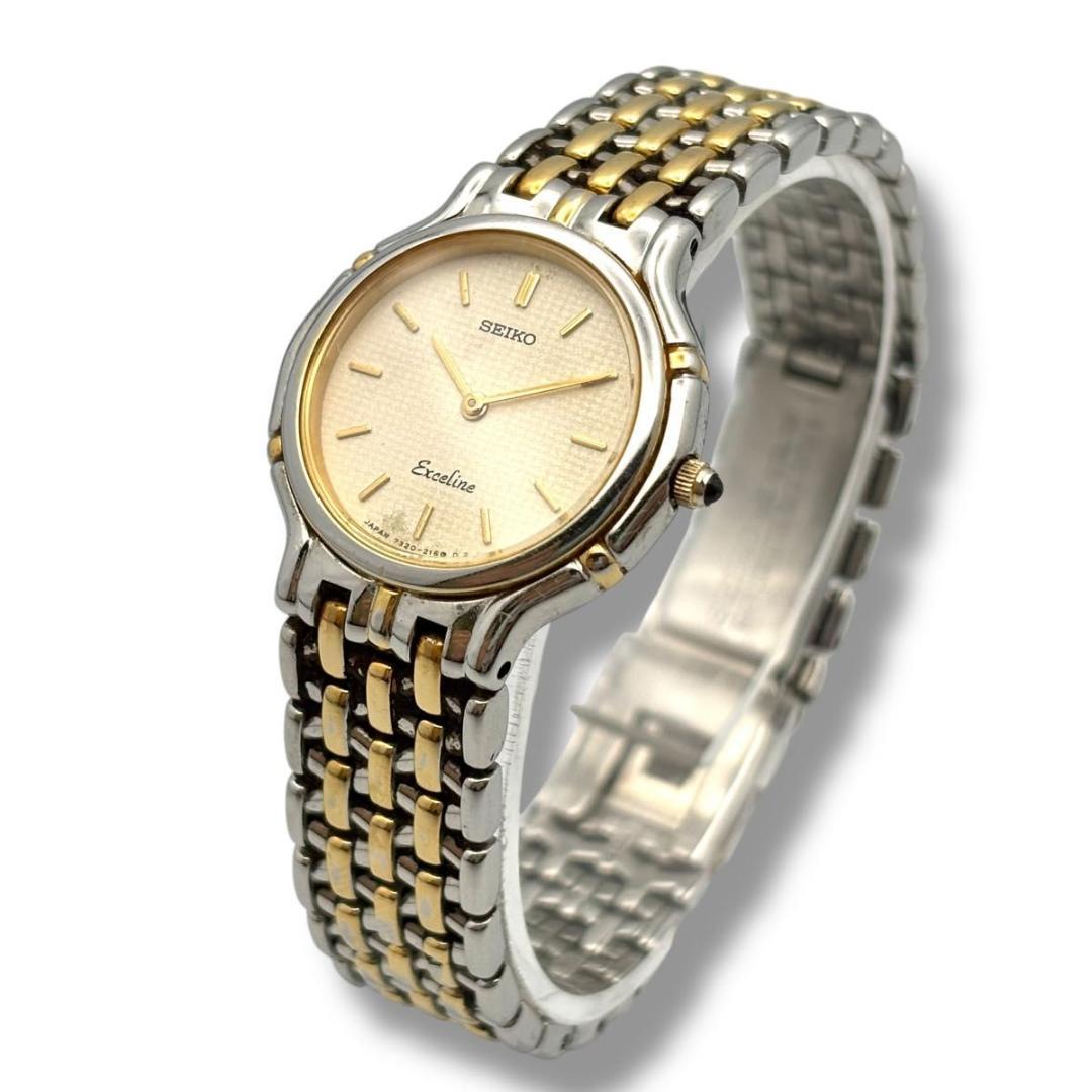 稼働 セイコー エクセリーヌ 腕時計 クオーツ レディース コンビ 3針