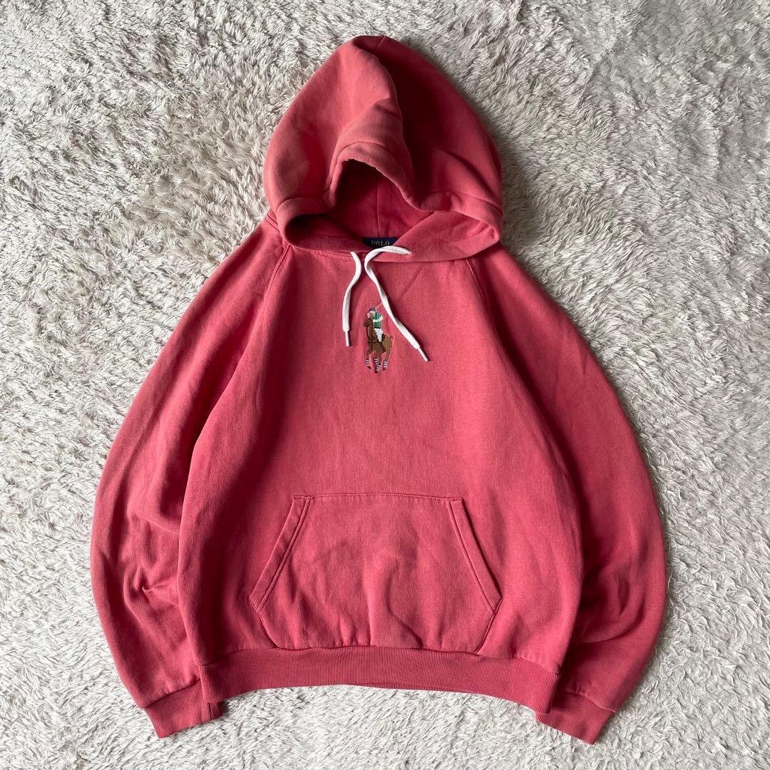 ラルフローレン 現行 刺繍 ビッグポニー パーカー M ピンクM POLO RALPH LAUREN