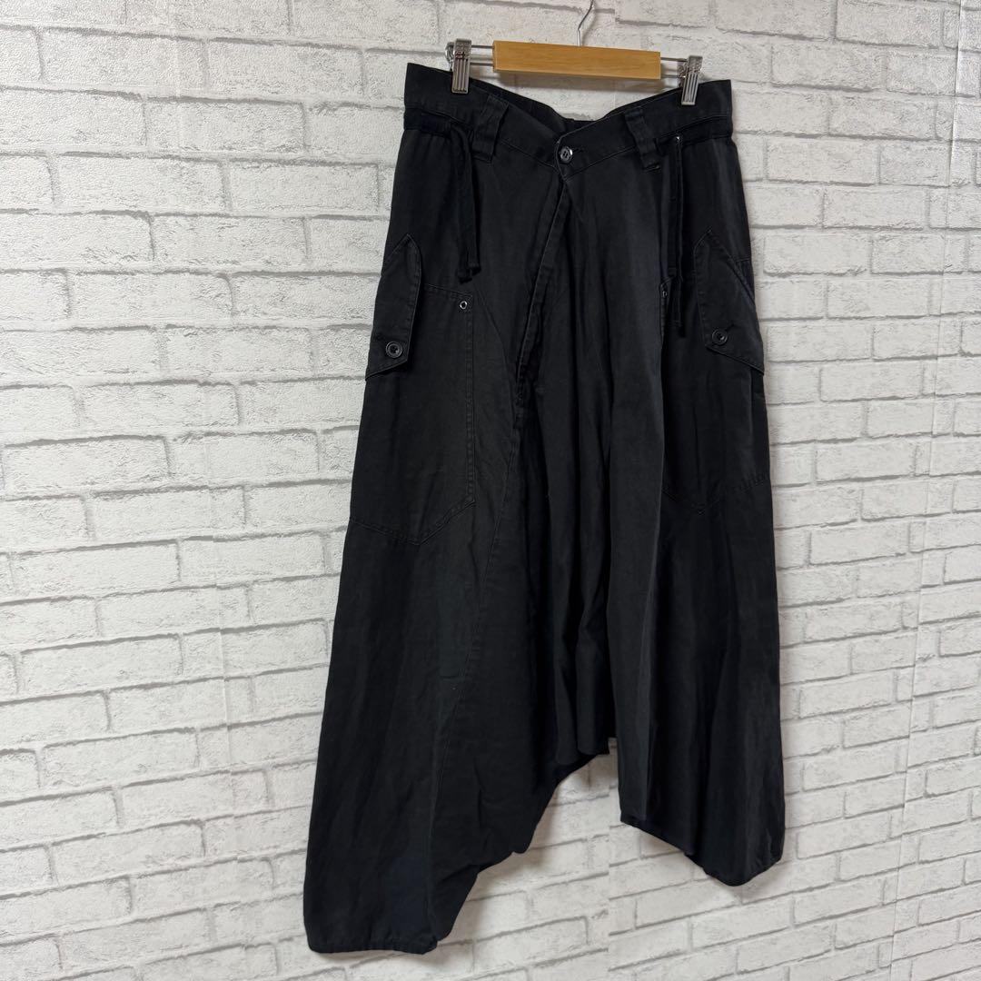 人気 00s PPFM サルエルパンツ 麻 リネン ゆるだぼ ブラック 黒