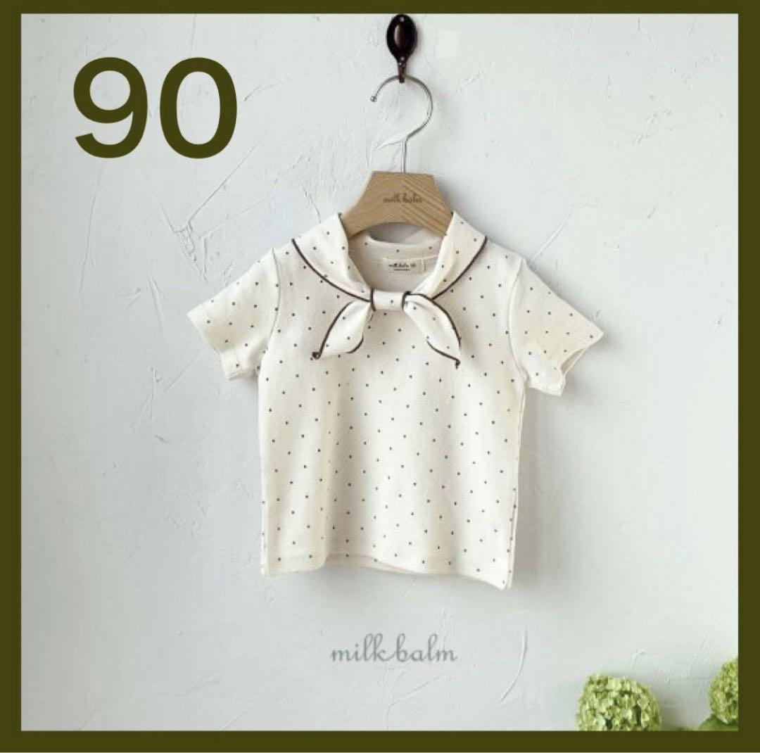 韓国子供服 milkbalm トップス ヘーゼルT ドット S - メルカリ