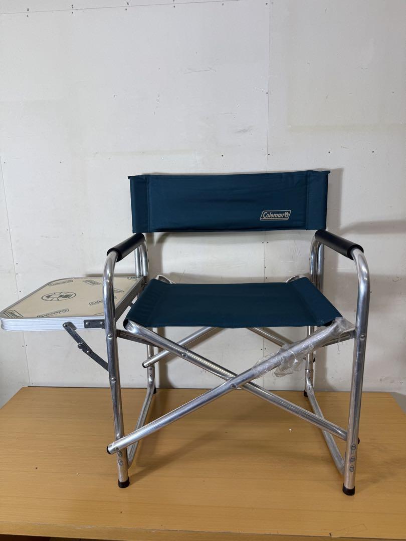 Coleman ダークブルー 折りたたみチェア テーブル付き