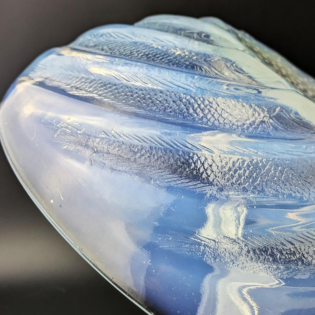 ルネ・ラリック Poissons 24cm オパルセント渦巻魚群ボウル極上級逸品 ルネ・ラリック Poissons 24cm オパルセント渦巻魚群ボウル極上