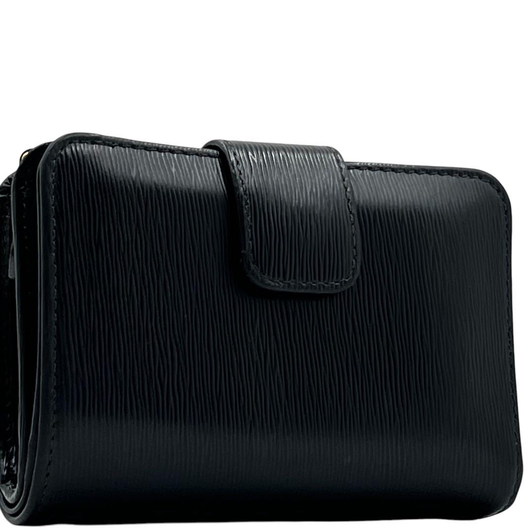 【美品】PRADA プラダ　サフィアーノ　折り財布　ブラック