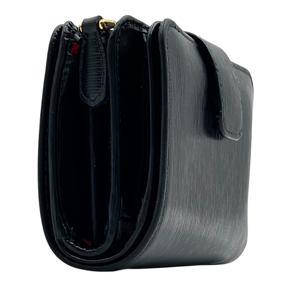 【美品】PRADA プラダ　サフィアーノ　折り財布　ブラック