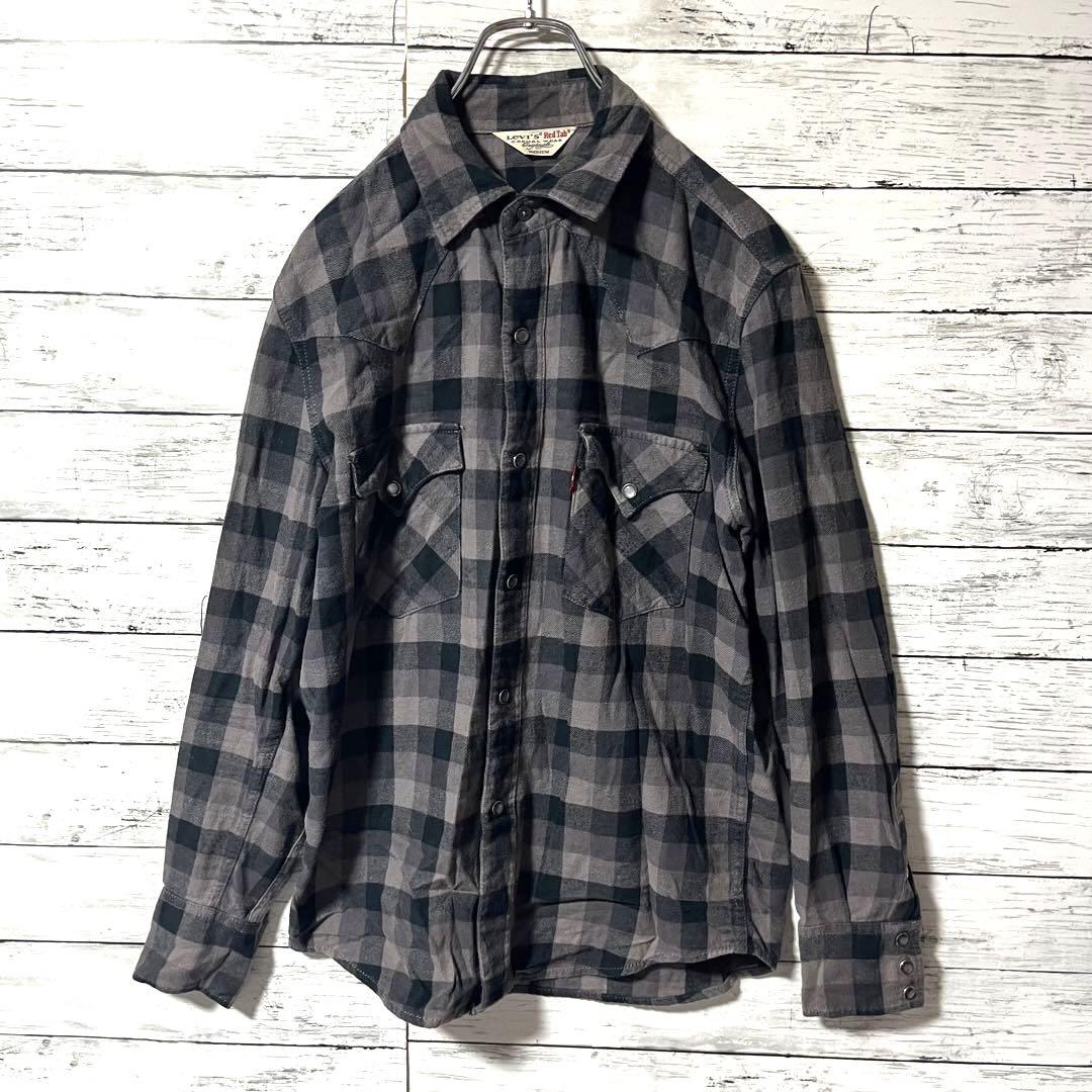 【人気商品】リーバイスレッドタブ　長袖チェックシャツ　M C479