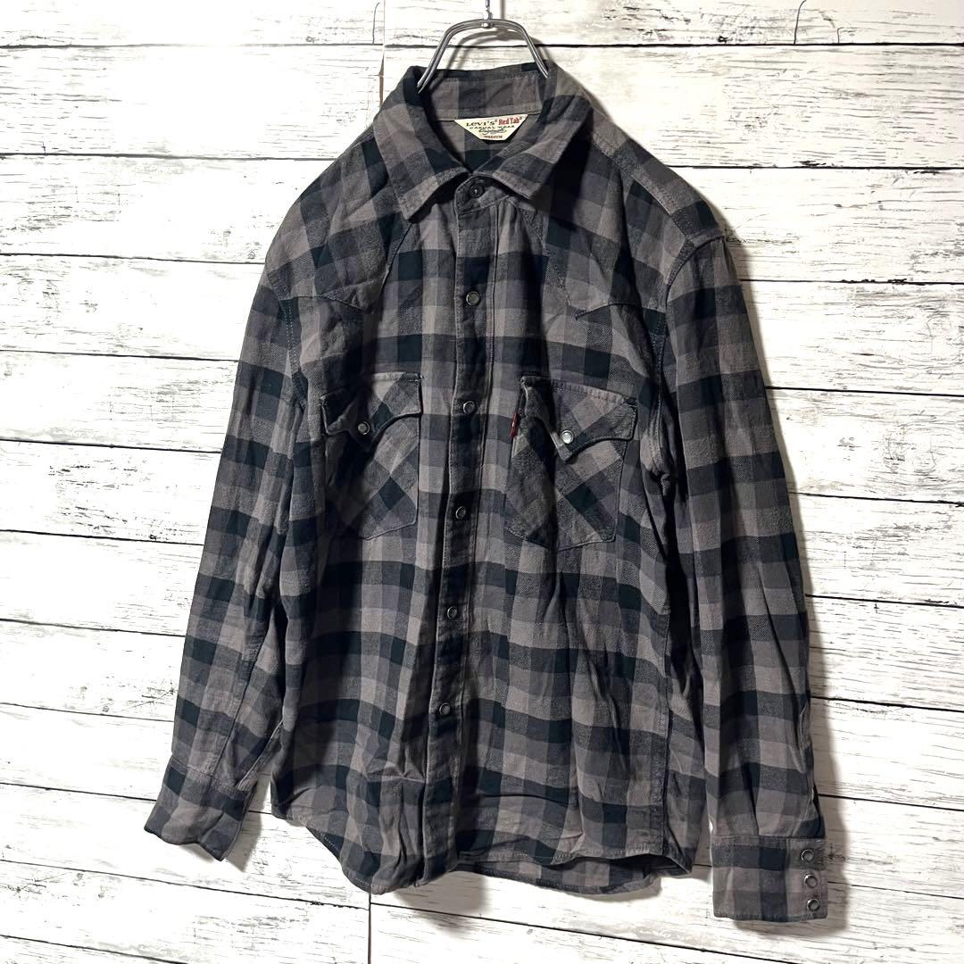 【人気商品】リーバイスレッドタブ　長袖チェックシャツ　M C479