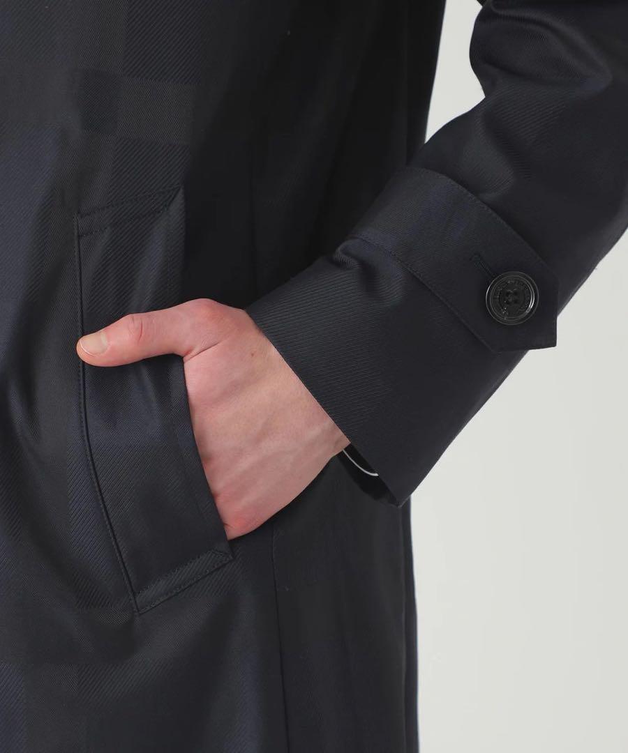 新品ブラックレーベル　本田響矢着用　シャドーチェックステンカラーコート　M