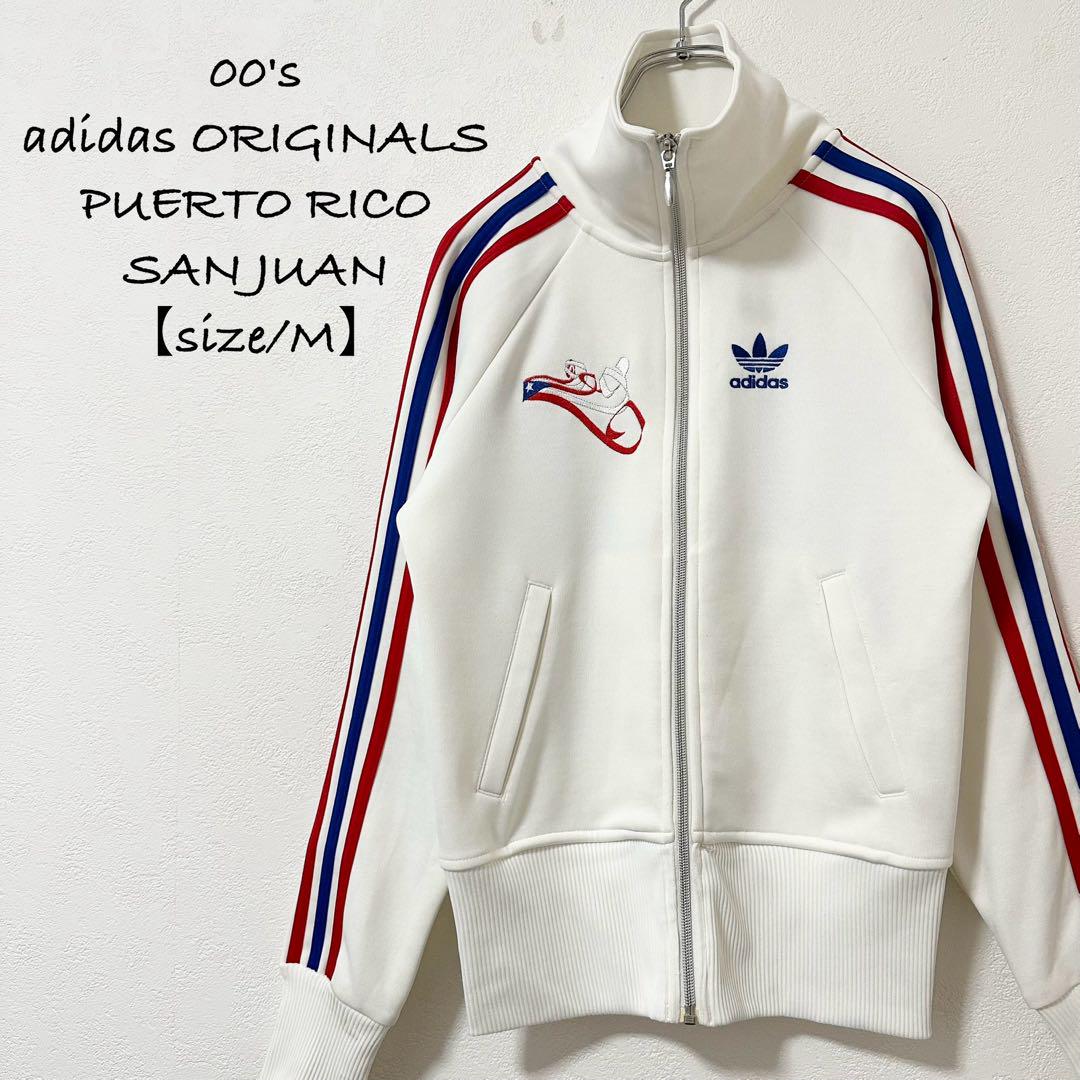 極美品★adidas/アディダス★ジャージ★プエルトリコ/サンファン★白赤青★M