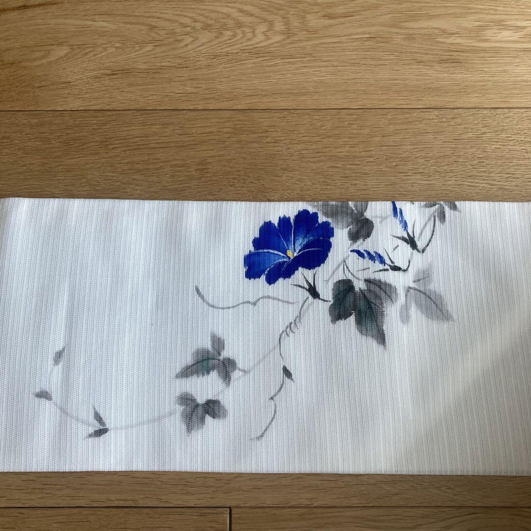 放送大学 割引 セール❤️新品未使用 朝顔 紗絽 夏名古屋帯 正絹 着物・浴衣