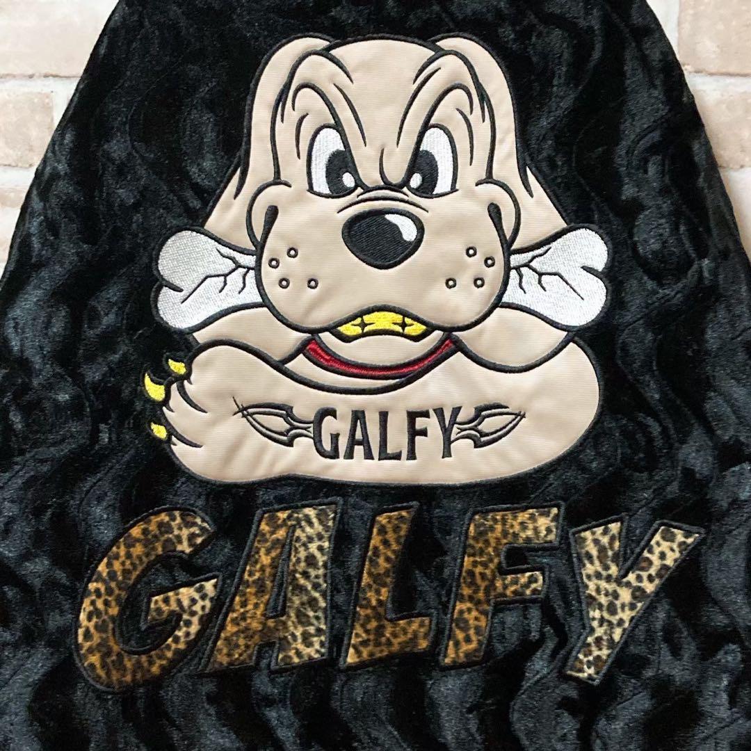 55【コムドットゆうた着用】ガルフィー☆刺繍ビッグロゴ　ファージャケット　美品 GALFY ガルフィー ファージャケット 刺繍 ビッグロゴ ブルゾン XL