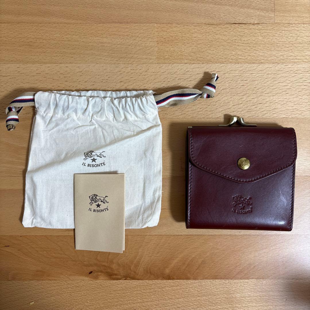 IL BISONTE バーガンディ 二つ折り財布