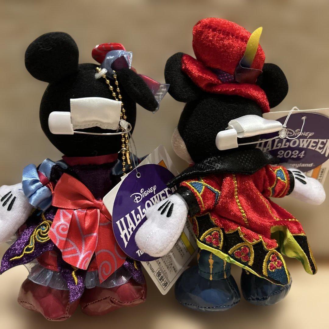 2024 ディズニー ハロウィン ミッキー ミニー ぬいぐるみバッジ
