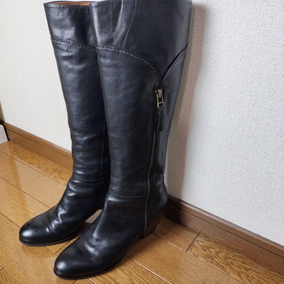 yuko imanishi ブラックレザー ロングブーツ