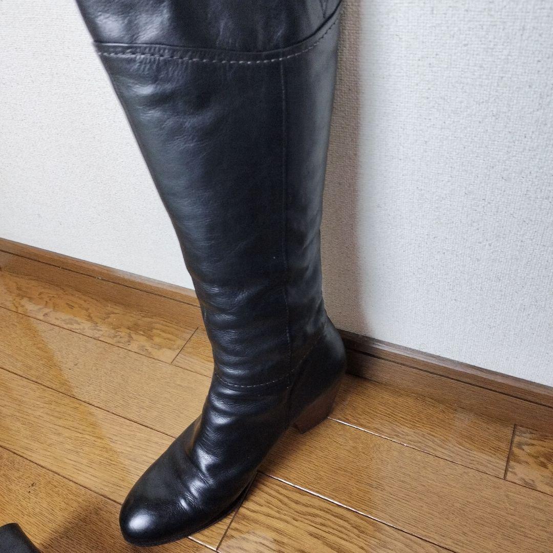 yuko imanishi ブラックレザー ロングブーツ