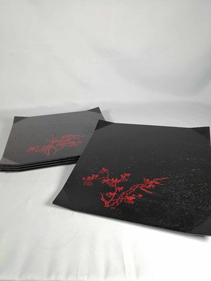 【茶事道具】松竹梅春秋絵膳５客セット1　折敷　懐石道具359