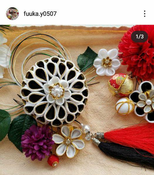 つまみ細工帯び飾りコサージュピアス再販受付