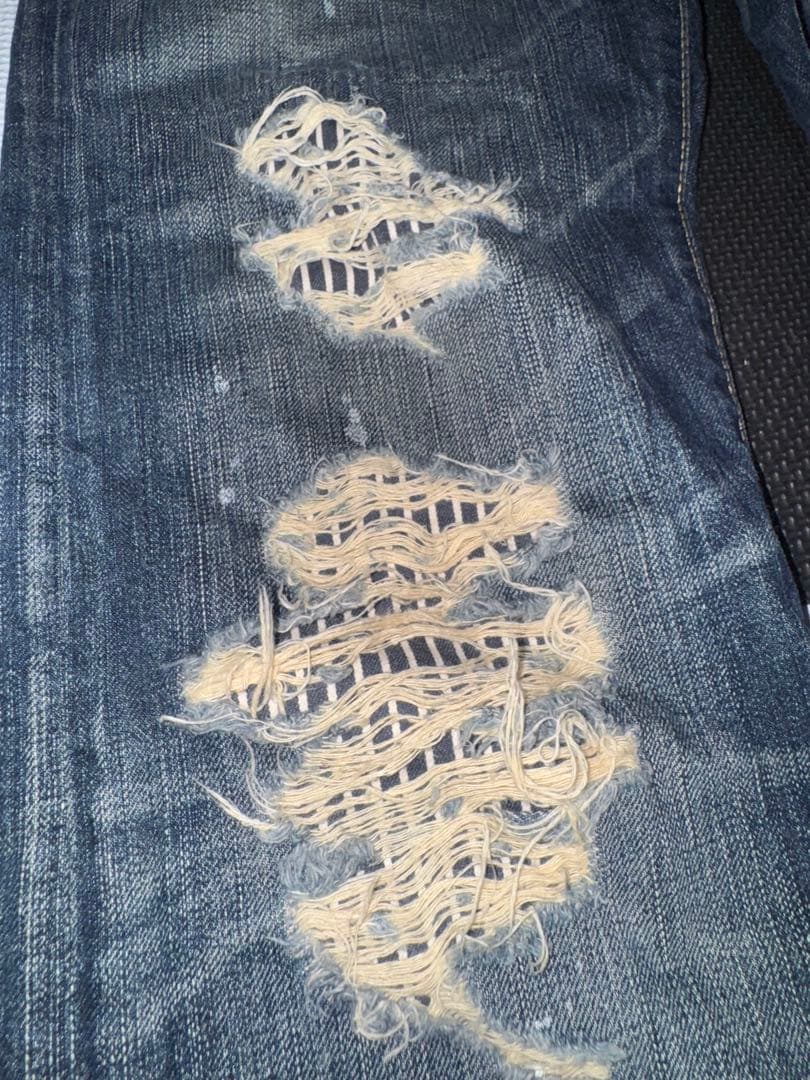 EDWIN ヴィンテージ ダメージ加工デニムパンツ EDWIN ヴィンテージ ダメージ加工デニムパンツ