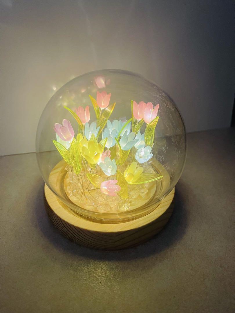 LEDライト付き花のオブジェ チューリップのライト