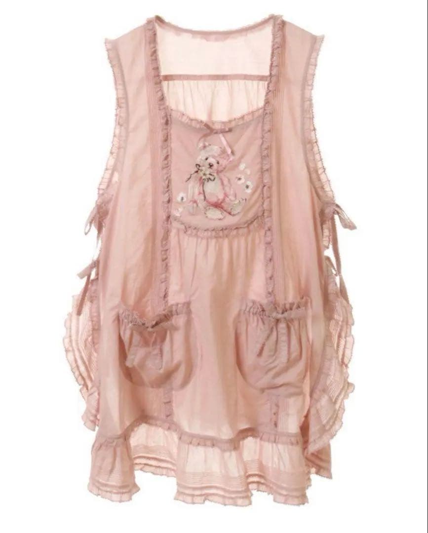 pinkhouse 桜テディ チュニックワンピ エプロンFREE SIZE・PINK HOUSE