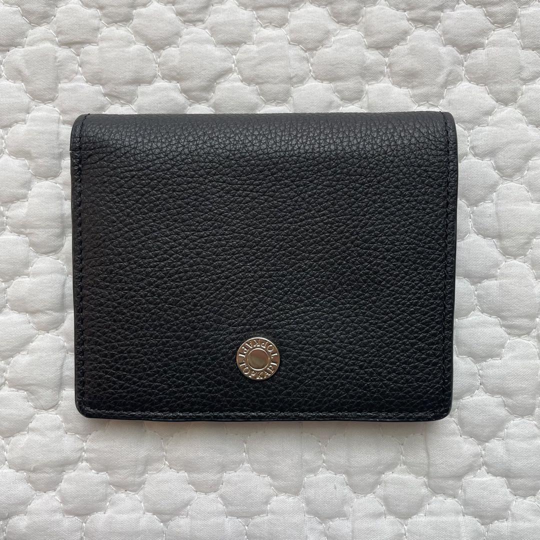 未使用級　TOPKAPI財布　二つ折り財布　シボレザー　牛革　ブラック　黒