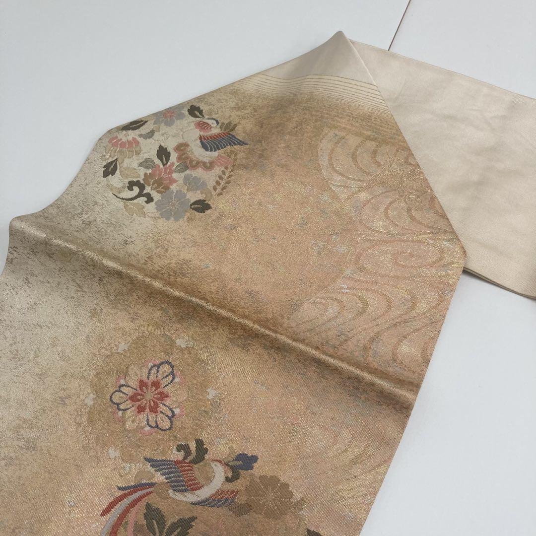夏帯 名古屋帯 絽 刺繍 箔押 上品 素敵なデザイン 九寸 正絹 AO