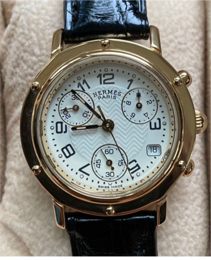 HERMES CLIPPER クロノグラフ 希少な18KYG
