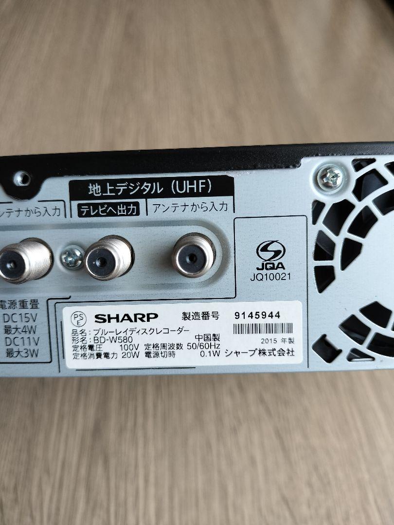 SHARP アクオス ブルーレイディスクレコーダー BD-W580