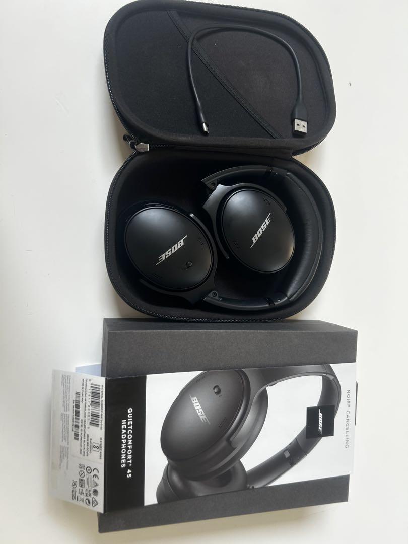 BOSE quietcomfort 45ワイヤレスヘッドホンブラック ケース付き Amazon.co.jp: Bose QuietComfort 45 headphones ワイヤレス