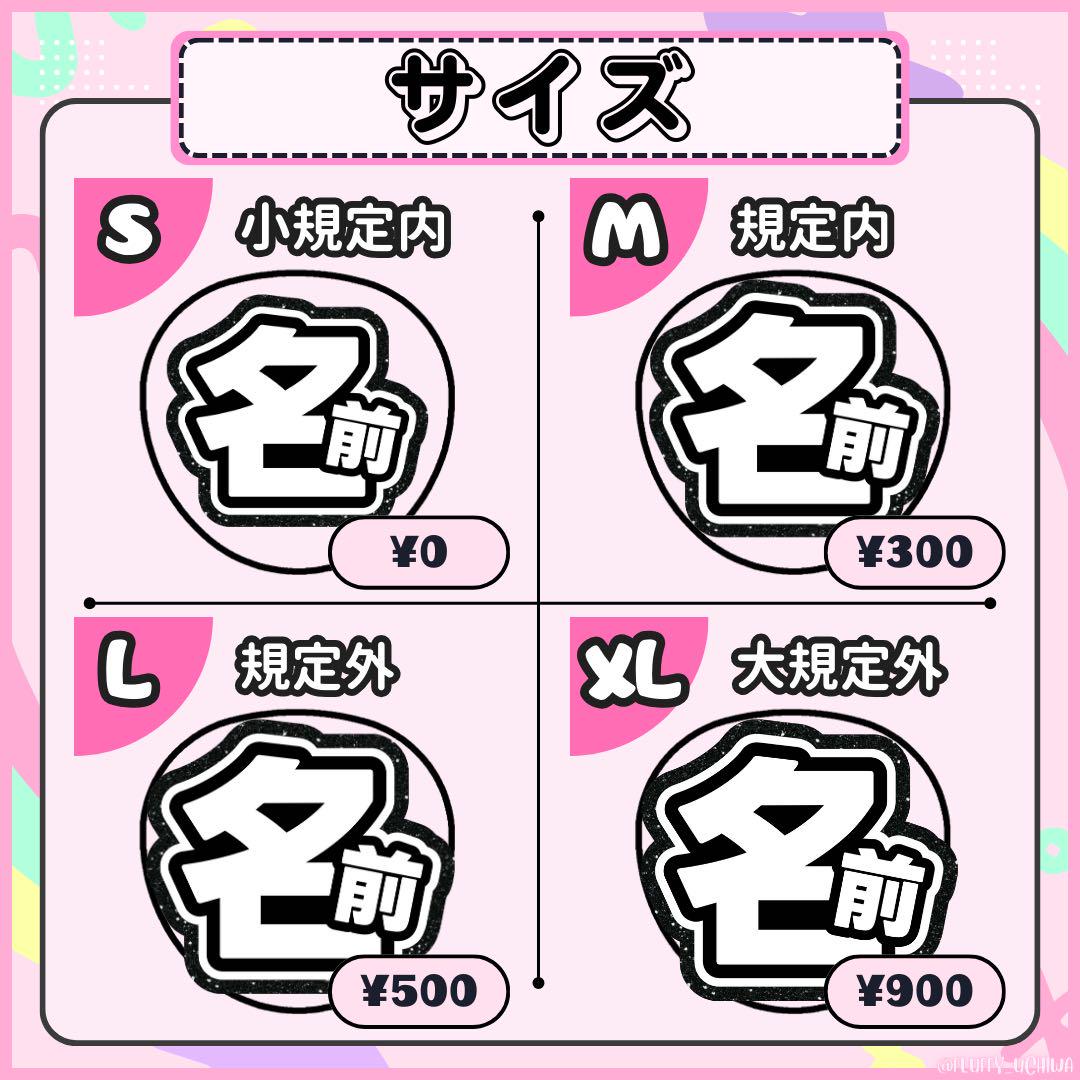 うちわ文字 団扇屋さん オーダー ぷっくり ネームボード 連結