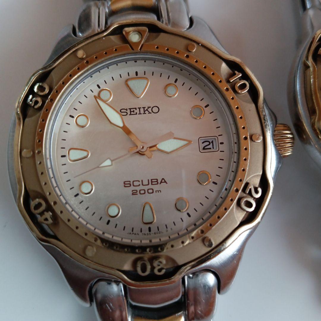 2-686 SEIKO SCUBA 200 腕時計 ペア 腕時計