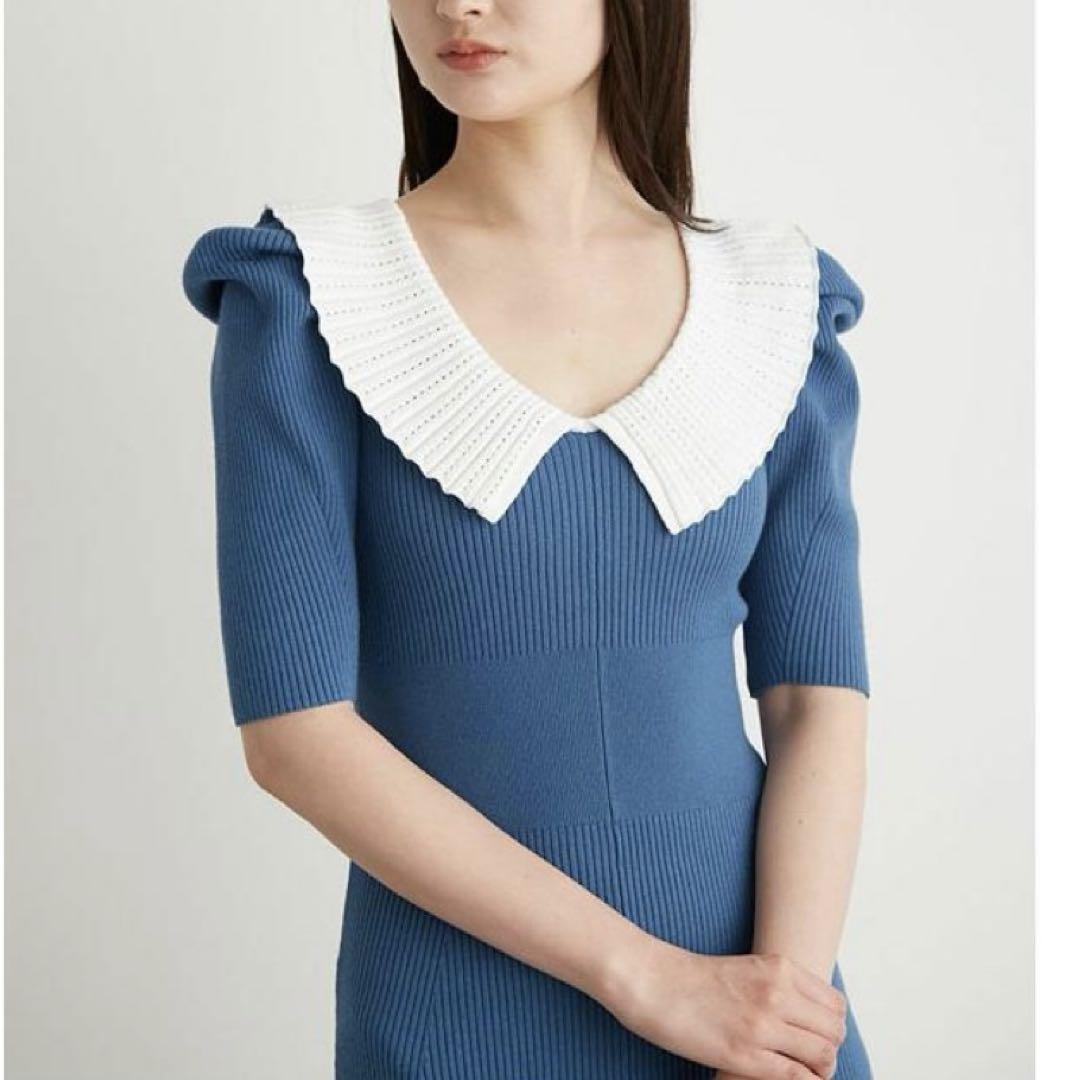リリーブラウン アイレットカラーリブニットワンピース lily brown Amazon.co.jp: [リリーブラウン] アイレットカラーリブニット