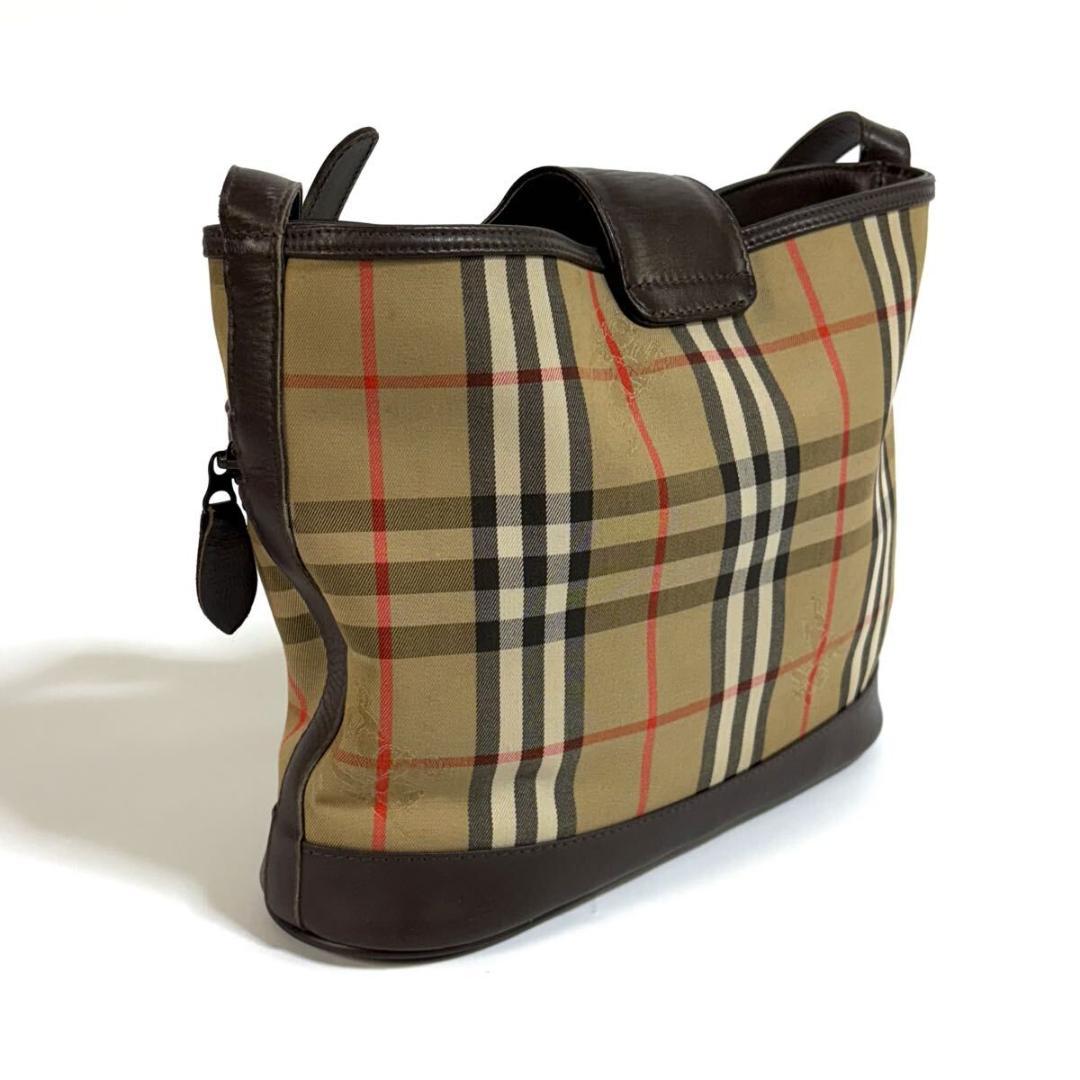 【美品】BURBERRY レザー キャンバス ショルダーバッグ 英国製 【美品】BURBERRY レザー キャンバス ショルダーバッグ 英国製