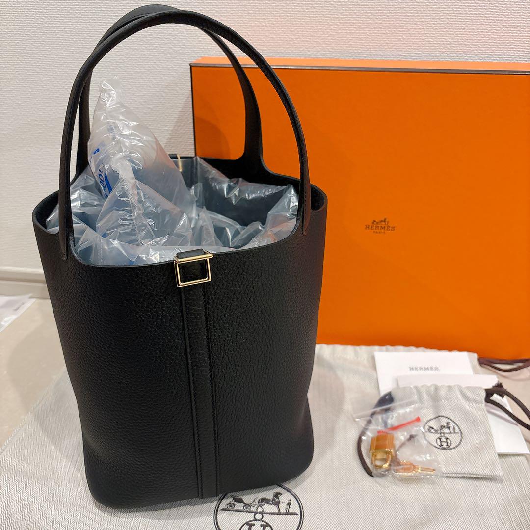 限定値下げ【最新K刻印★新品】エルメス ピコタンロック MM ノワール　ゴールド エルメス ピコタンロック ミクロ ノワール オーストリッチ
