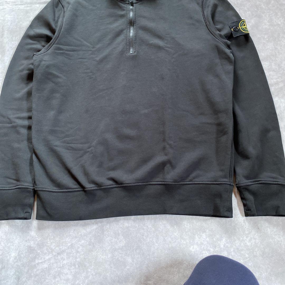 stone island half zip sweat garment dye
