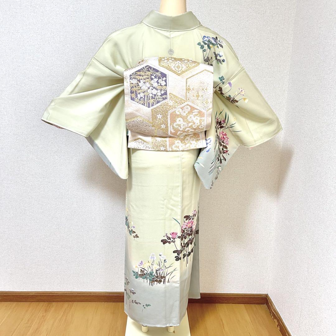 訪問着 美品 正絹 手描き友禅 366