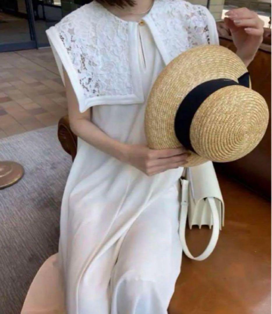 メーカー直売所 美品♡ acak マキシ丈 レースノースリーブワンピース レースカラー 1 ワンピース