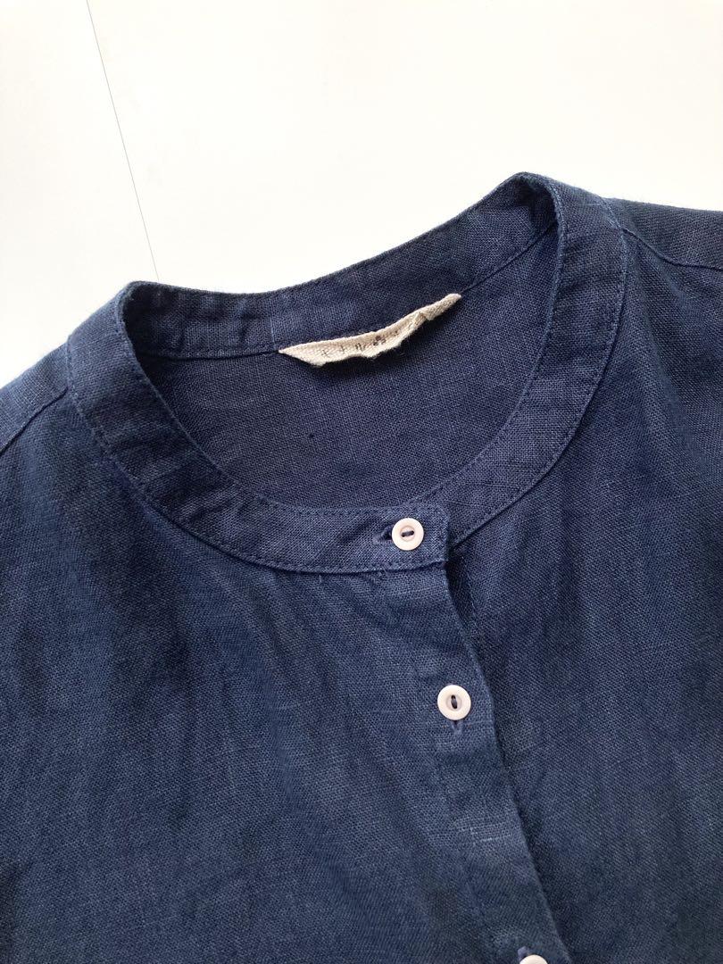 【あっこたん×fog linen work×キナル】ていばんシャツ　ネイビー