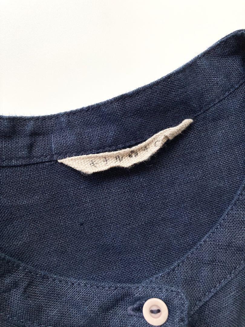 【あっこたん×fog linen work×キナル】ていばんシャツ　ネイビー