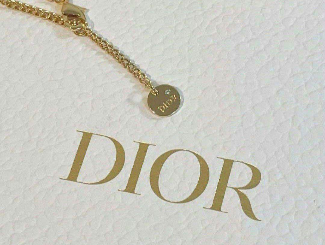 Petit CD Necklace Gold-Finish Metal and White Crystals | DIOR