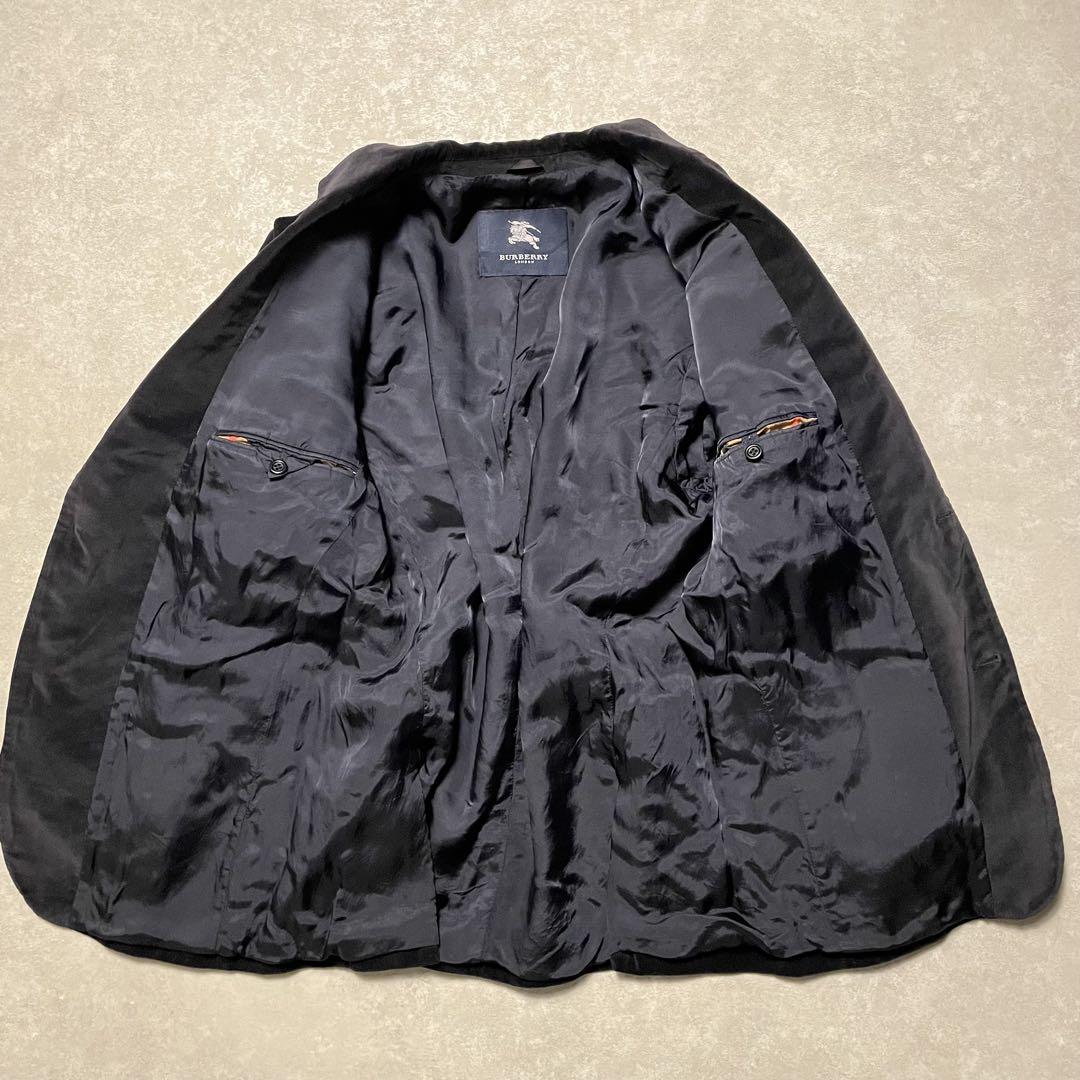 BURBERRY ベロアテーラードジャケット ブラックブレザー バーバリーユーロ
