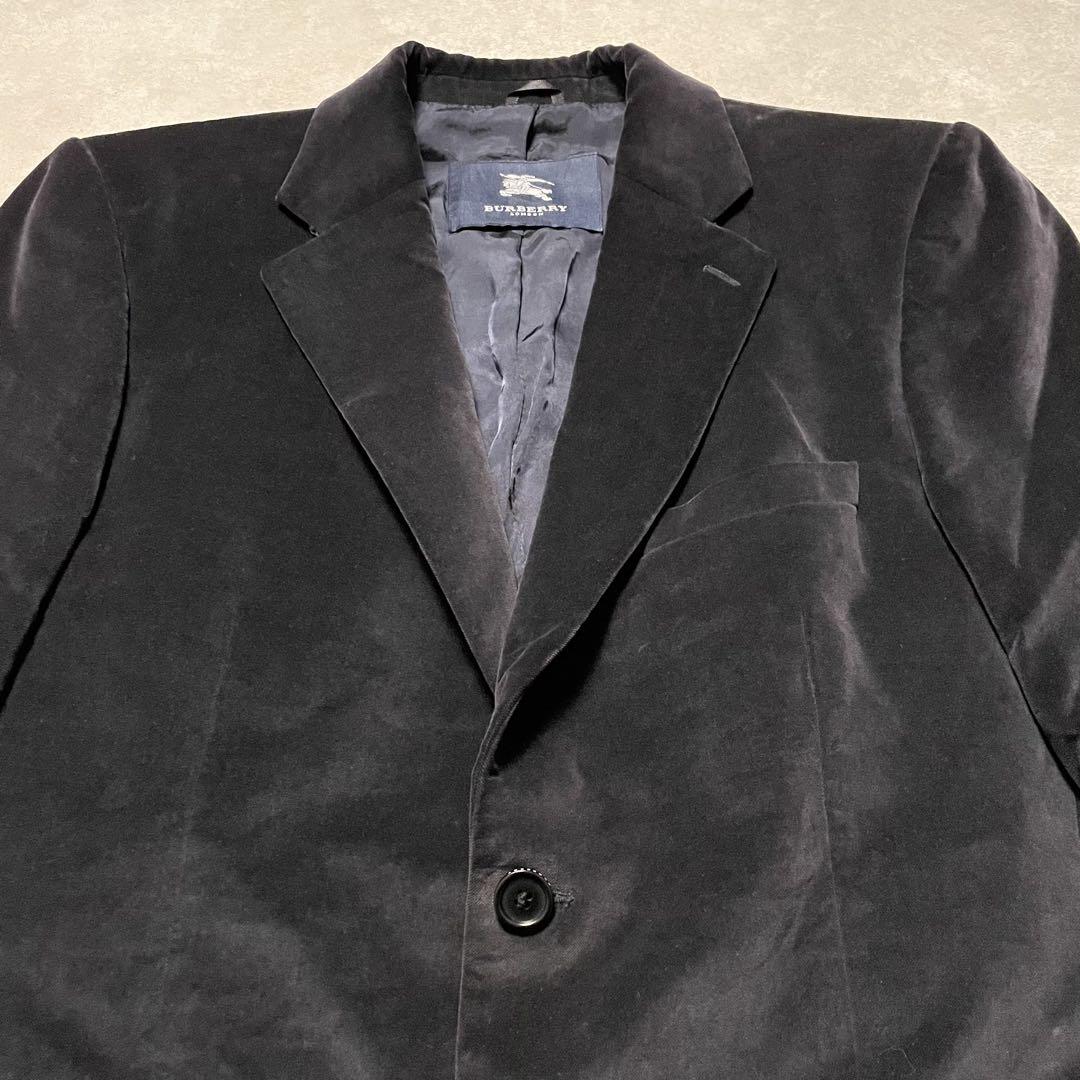 BURBERRY ベロアテーラードジャケット ブラックブレザー バーバリーユーロ