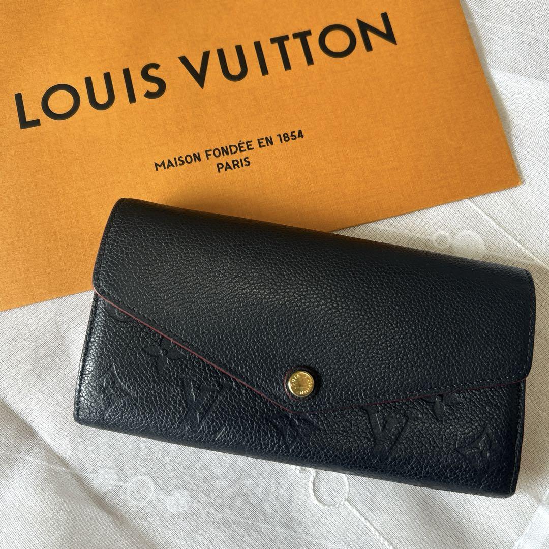 LOUIS VUITTON モノグラム ネイビー 赤 長財布
