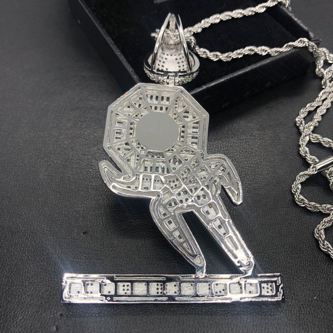【新品】ドル 袋 バック ランニングマン＄シルバー メッキ ネックレス チェーン