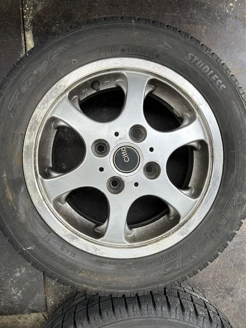 バリ山スタッドレスホイール4本セット 155/65-13 pcd100 4穴