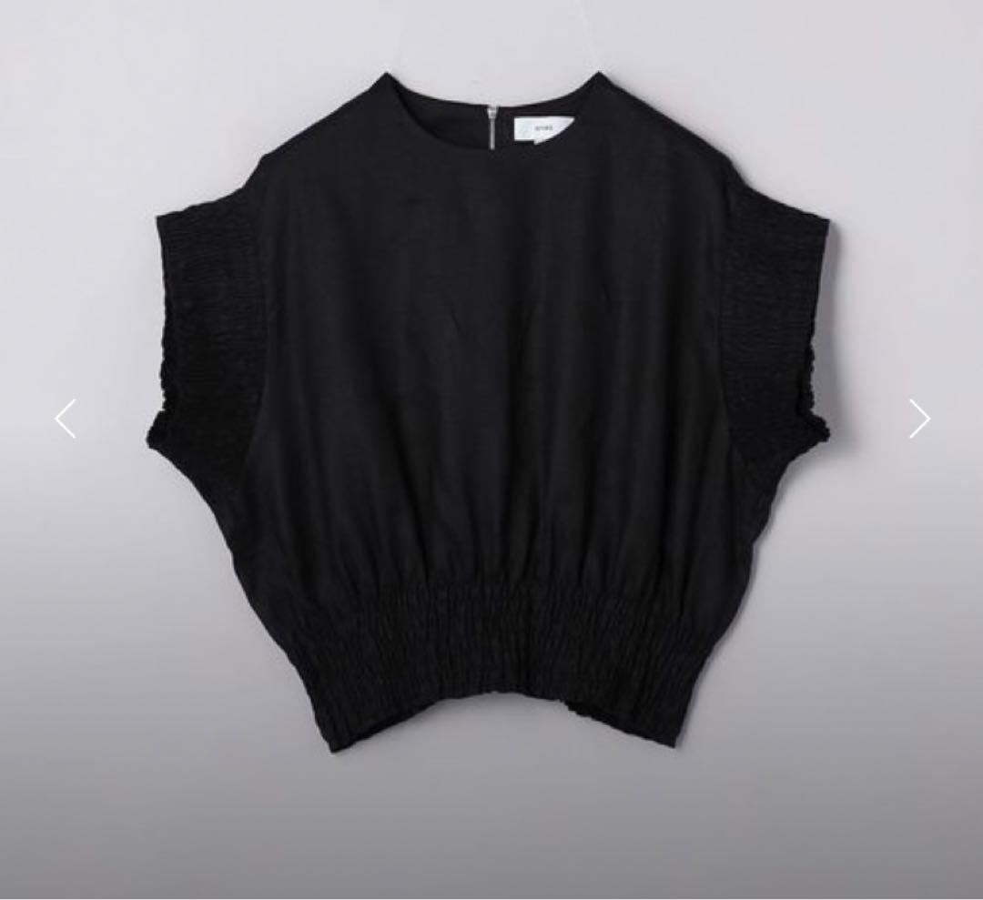 新品未使用　HYKE SHIRRED ブラウス　ハイク25SS リネンカットソー