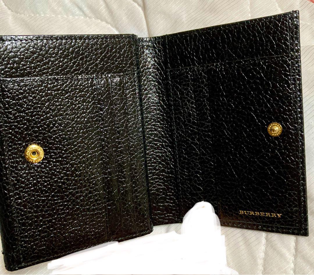 BURBERRY ブラックレザー 二つ折り財布