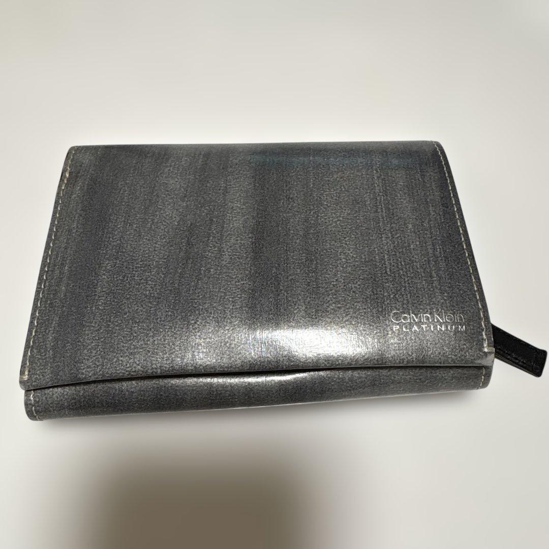 Calvin Klein Platinum 二つ折り財布 グレー