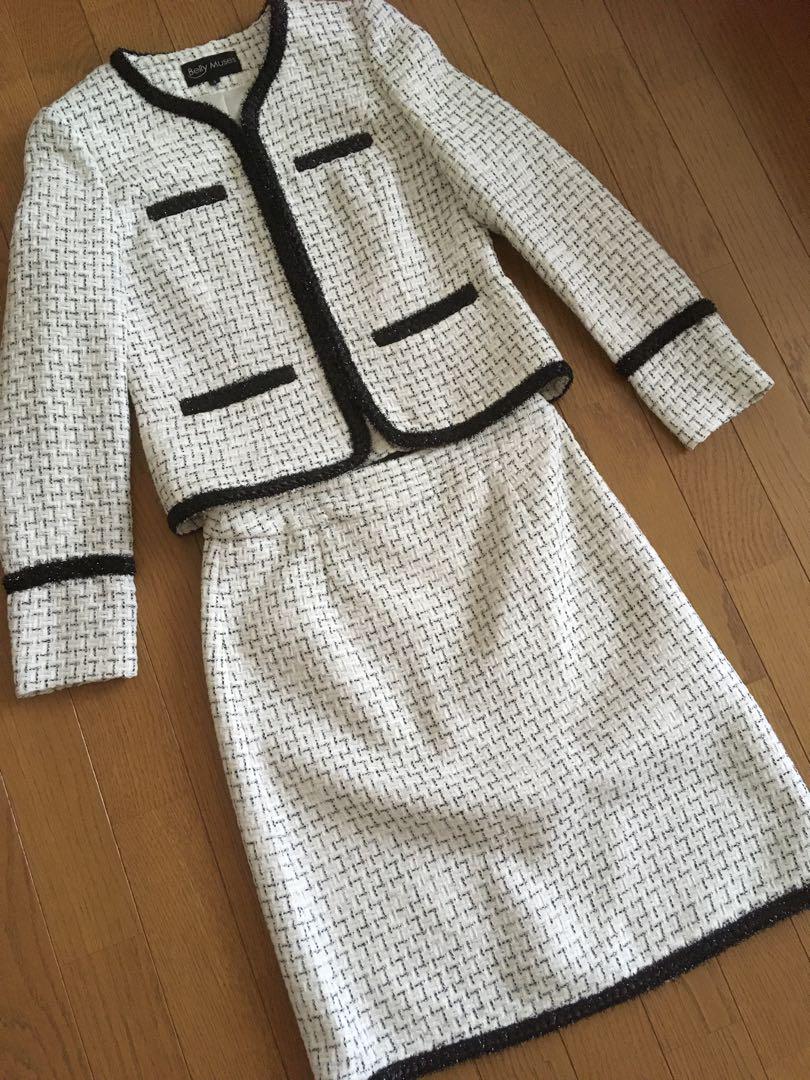 ツイードスーツ　セレモニー　入学式　上品　美品