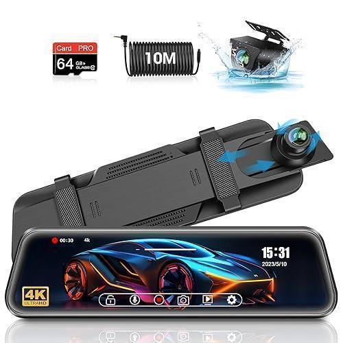 ドライブレコーダー ミラー型 4K TypeC採用 +64GB SDカード