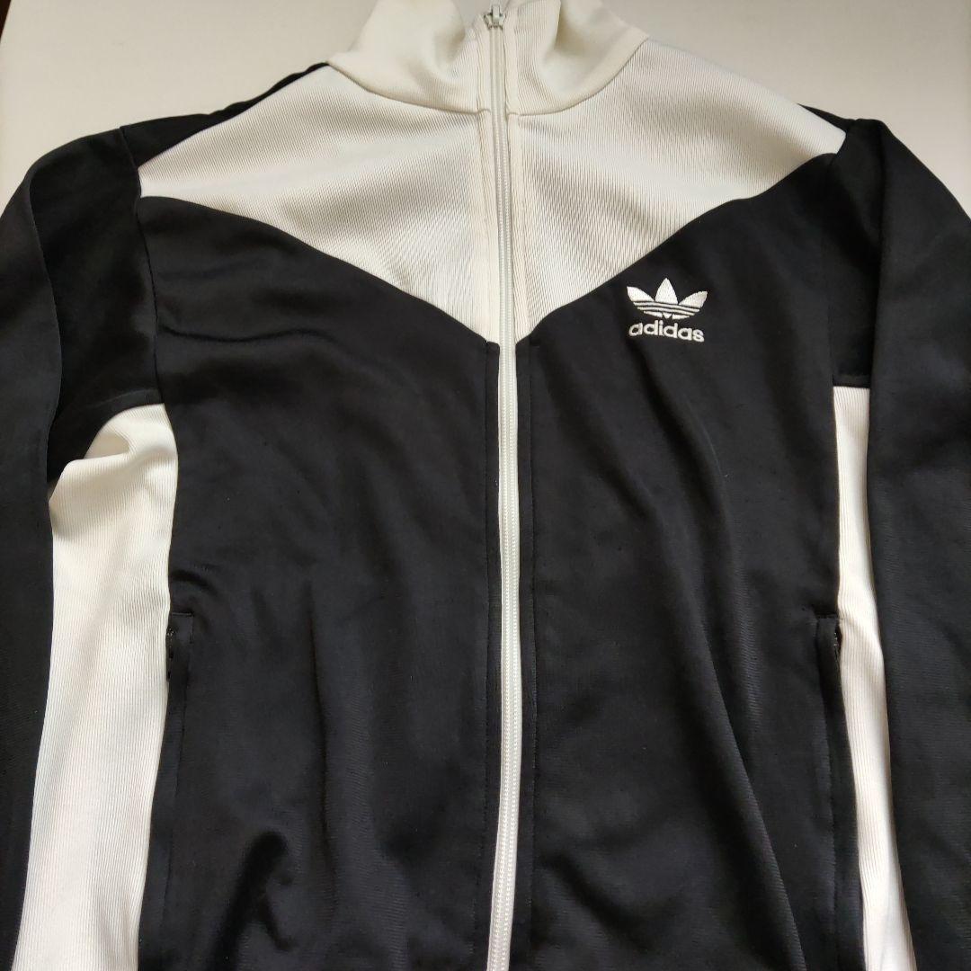 adidas レディースジップアップジャケット ブラック/ホワイト M